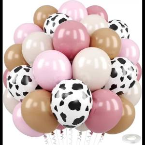 Bộ 50 Bóng Bay Màu Hồng Đất 12 Inch Màu Hồng Nhạt Nâu Trắng Cát Dùng Trang Trí Tiệc Chủ Đề Trang Trại Cao Bồi Miền Tây Bóng Bay Latex