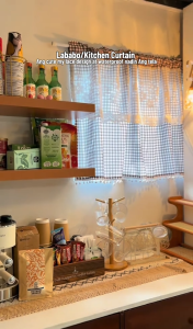 [New design] Lababo Kitchen Curtain With Lace 150/100×70cm For Sink Cabinet Kitchen Short Curtain