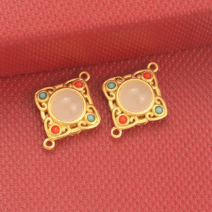 สร้อยข้อมือ DIY สไตล์โบราณ แหวนรูปทรงกลม ลูกปัดทองคำ จี้ติดหูคู่ เครื่องประดับแฟชั่นใหม่สำหรับผู้หญิง