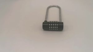 Multifunction 5 Digit Combination Padlock Outdoor Safety U Shaped Lock For Bicycle Closet
