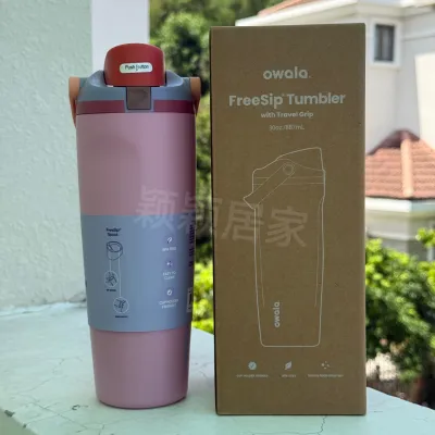 OWALA Freesip Sway 30OZ Túi Đựng Nước Bằng Thép Không Gỉ Có Ống Hút Cỡ Lớn Giữ Nhiệt Giữ Lạnh Dùng Cho Mọi Lứa Tuổi