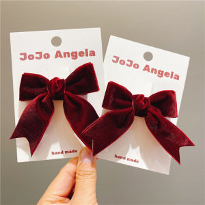 เครื่องประดับผมผ้ากำมะหยี่สีแดงสำหรับเด็กผู้หญิง ปีใหม่ หางม้าสองข้าง โบว์ผีเสื้อ ที่คาดผม ทรงผม แฟชั่นเด็ก ฤดูใบไม้ผลิ 2024