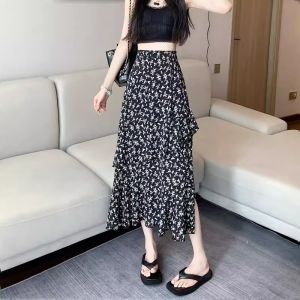 Stylish Slimming High Waist Flowered Chiffon Skirt