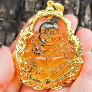 (Ngũ Hành Theo Mệnh) Mặt dây chuyền phật di lặc cẩm thạch xanh đeo phong thủy may mắn Lokalo 21.02.24