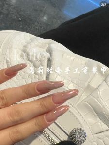 Handmade Gradient Nail Tips UV LED Light Cured Wearable False Nails Detachable Maternity Wedding Nails Pure Desire Soft Nude Aurora Pink