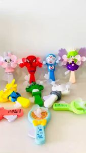[NHIỀU MẪU] Đồ chơi trẻ em quạt bóp tay mini hình doremon công chúa ngựa pony spider man poli kitty cho bé cầm tay
