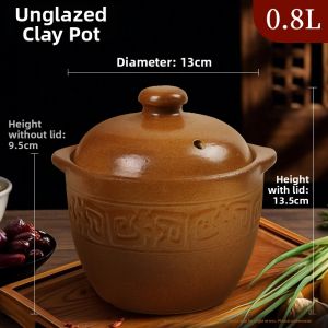 PINGDINGSHAQI | Flame-Resistant Unglazed Pot Stew Steamer