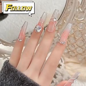 Super Sparkle Crystal Pile Diamond Nail Art Jewelry / Fillet Diamond angle hand-set pearl nail art 美甲肥方堆钻穿戴甲片成品材料珍珠堆钻立体钻