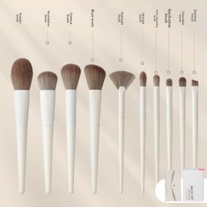 MONLEYTA | Soft Bristle Wool Animal Hair Blush Brush Compact Powder Highlighting Contouring Makeup Brush By MONLEYTA 2023-885211