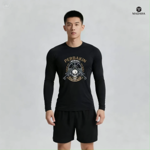 Madaha Kaos Baju Lengan Panjang Dry fit Jersey Olahraga Perbakin One Shot One Kill