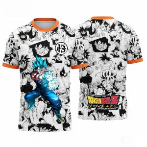 Bandai | Summer 2026 Dragon Ball Wukong "Super Blue Shape" Comic Style Theme3DPrinted Breathable Quick Dry T-shirt Adult Parent-child Top