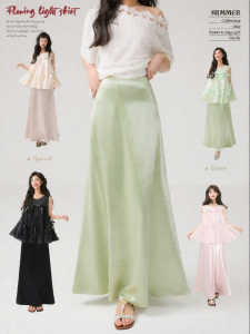 KEIKO | Lustrous Draped Satin Elegant Mermaid Autumn Long Skirt