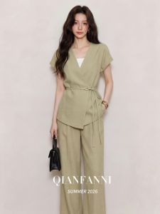 QFN | Summer Tailored Waist Belt Casual Commuter Suit