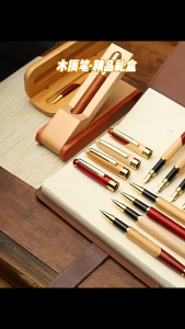Wooden Ballpoint Pen Set Wooden Pen With Box Business Graduation Gift Can Engrave Pen Set Hadiah Pen & Kotak Kayu
