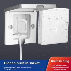 86 Type For Home Embedded Socket Switch Panel Refrigerator Wall Embedded Five-Hole Hidden Invisible Wall Plug