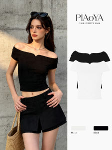 PIAOYA | Off-Shoulder Slim Fit Tshirt