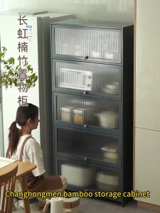 Kitchen Cabinet Storage Cabinet 3/4/5Layers Bamboo Kabinet Dapur Microwave Oven Rack Storage Racks 置物架