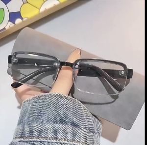 A-g ống kính pha lê màu nâu với lớp kính đọc sách cho nam giới chống Rad bảo vệ khỏi ánh mặt trời vuông Nửa viền chống trầy xước cổ điển thời trang Kính lái xe Kính đọc sách thương hiệu ban đầu kính g390