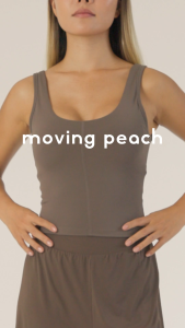 Moving Peach Sports Bra For Women U-Neck Wide Strap Sleeveless Sports Tank Top With Fixed Non-removable Bra Cups Pilates Daily wear JBB(new)