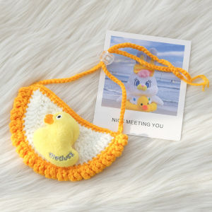 Pet Cartoon Cute Scarf Puppy Dog Collar Hand-Woven Cat Saliva Towel Dress up Photo Bib Ornament