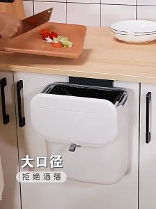 Kitchen Trash Can Wall Hanging Toilet Living Room Kitchen Waste Hanging Storage Bucket with Lid Trash Can