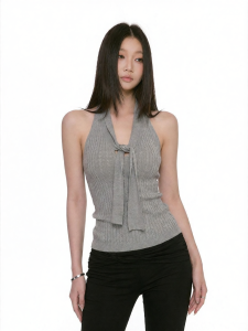 withmin | Áo Knit Dập Vai Đẹp Hình Dáng Mới
