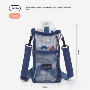 Q 1Pcs Adjustable Strap Mesh Water Bottle Bag With Anti-Drop Design – Portable Cup Holder For Kids & Adults Outdoor Adventures