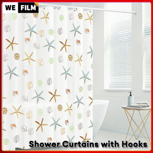 Bathroom Shower Curtains PEVA Waterproof Mildew Proof Thicken Bath Curtain with Hooks 180x200cm Shower Curtain