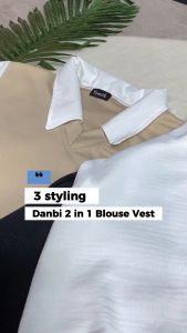 Yoenik Apparel Danbi 2in1 Blouse Vest - Kemeja Outer & Atasan Wanita Korean Style