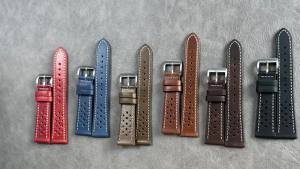 Dây Đồng Hồ Da Thật Cổ Điển 18mm-24mm Thoáng Khí Dùng Được Cho Nhiều Loại Đồng Hồ Tương Thích Với Huawei Watch GT5 GT4 Samsung Galaxy GT3