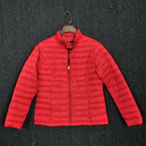Womens Winter Lightweight Cotton Coat Little Red Coat Festival Festive Red Outwear Super Light Stand-up Collar Slim Fit for Supermarkets Exported to America