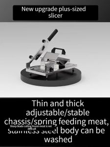 Stainless Steel Food Slicer Household Manual Frozen Meat Slicer Beef and Mutton Roll Quickly Slice for Cooking of BBQ HotPot
