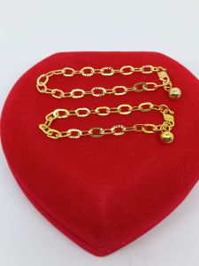gelang ANAK perak asli lapis emas/gelang tangan ANAK rante oval ukir 1bel/gelang asli silver 925/gelang fashion