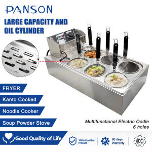 PANSON 2500/3000W Electric noodle cooker 2/4/6 hole cooker Stainless steel commercial Spicy Hot Pot potnoodle cooking machineelectric noodle stove