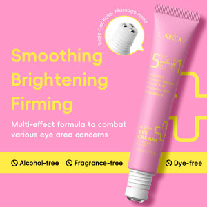 LAIKOU 5 IN 1 Glow Up Super Eye Cream 20g Triple Roller Smooth Tighten Nourish Eye Care With Collagen Vitamin C Hyaluronic Acid
