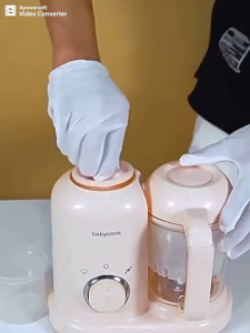 💖Malaysia Spot💖  Pembuat Makanan Bayi 4 dalam 1 Pengisar Memasak Mengukus dan Mengisar Pengisar Makanan Bayi Pengisar Automatik Selamat