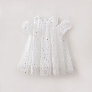 Marc&Janie | Heart Dots Off-shoulder Mesh Dress