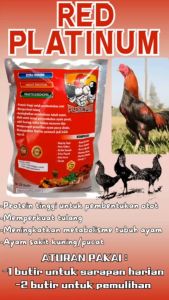 Jamu Ayam RED PLATINUM VIP POWER 16 BUTIR - ayam pucat sakit kuning