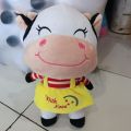 Boneka Sapi Senyum Cantik Lucu Boneka Hewan Karakter Sapi Cow Pakai baju. 
