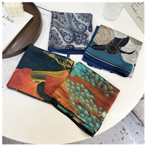 Khăn Quàng Cổ Nhỏ Màu Xanh Thanh Lịch Cổ Điển Phong Cách Hạt Nho Khăn Quàng Cổ Trang Trí Khăn Quàng Cổ Dây Buộc Tóc Thắt Lưng