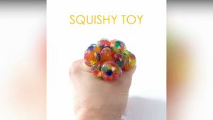 IsAlifestyle Colorful Squishy Stress Ball Venting Stress Relief Mesh Squish Finger Exercise Toy Unicorn Pineapple