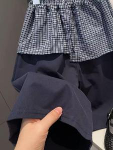 Trendy Plaid Casual Trousers ForToddler Girls Spring Autumn 2025 New Style Layered Appearance Childrens Pants Long Size Garment