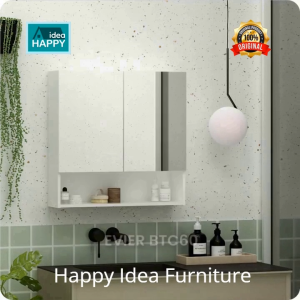𝗛𝗮𝗽𝗽𝘆 𝗜𝗱𝗲𝗮 - Rak Cermin Wastafel Rak Cermin Toilet Minimalis Cermin Aesthetic Evier BTC60 Kotak P3K Premium Pira