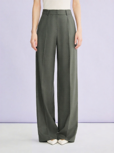 Light Business Acetate Wool Blend Loose Trousers