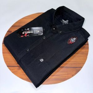 BECCO kemeja polos lengan pendek pria - kemeja polos motif list lengan pendek pria