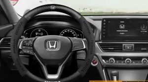 AOLA High Quality Anti-Skid & Wear Resistant Car Steering Wheel Cover Carbon Fiber Texture Sport Style Steering Wheel Cover for 14-15Inch Car Accessories
