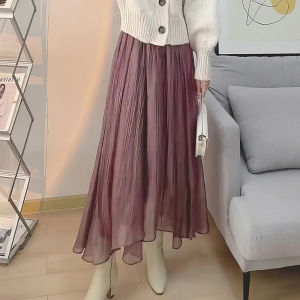 Elegant High Waist Mesh Half Skirt Womens Fashion Autumn New Style Unique Chic Design Korean Version Thin Material Skirt