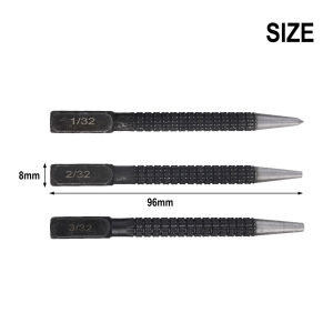 3pcs Nail Punch Set Knurled Body Square Striking Head Punches Tools 1/32 1/16 3/32 96*8 Mm Hand Tools Accessories