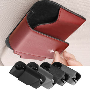 Car Glasses Case PU Leather Auto Sun Visor Glasses Holder Sunglasses Storage Clip Car Interior Card Eyeglasses Case Accessories