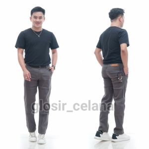 celana chino panjang pria slimfit kerja harian santai casual formal hitam abu cream mocca size 27 38